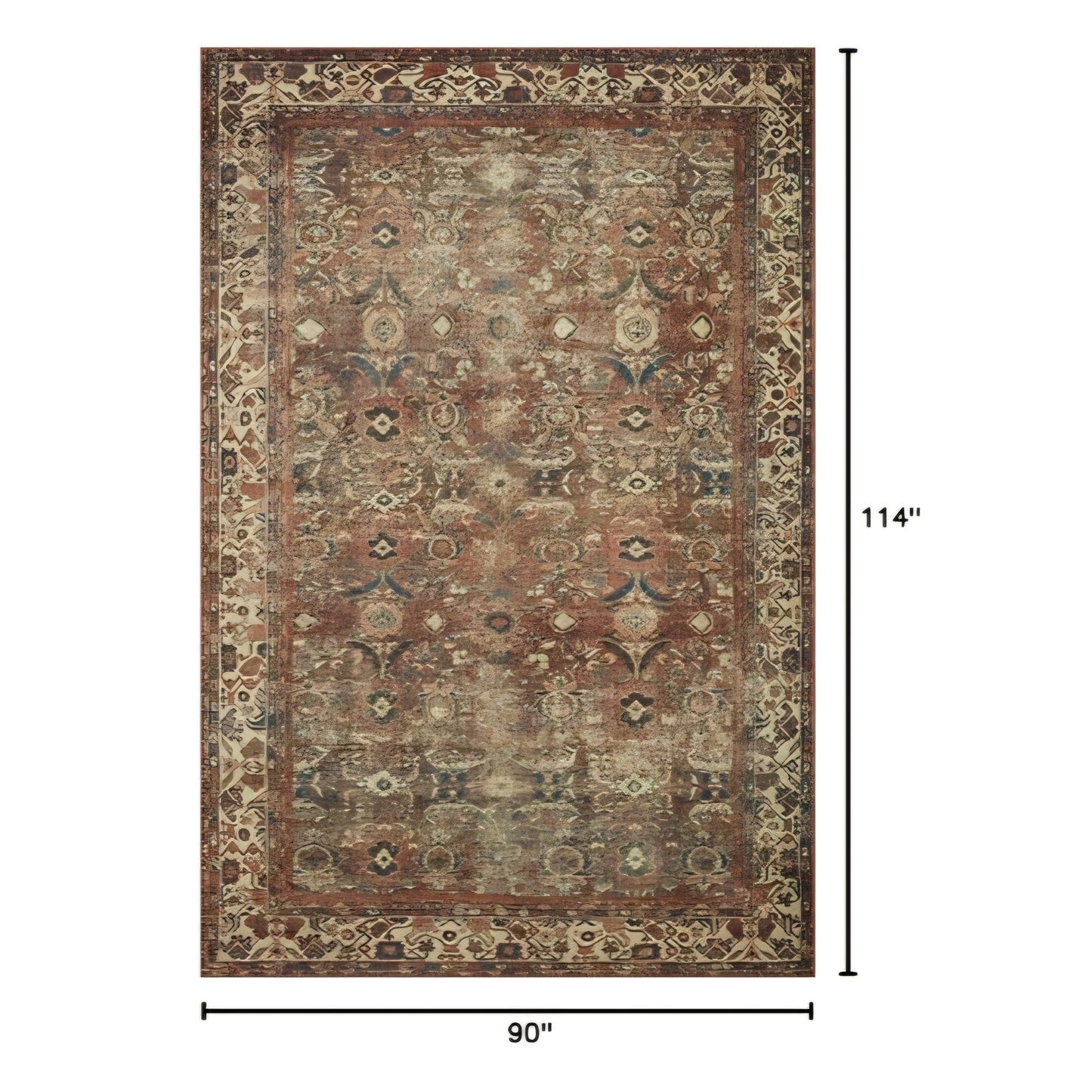 Loloi Magnolia Home by Joanna Gaines Banks Collection BAN-04 Brick/Ivory 7'-6" x 9'-6", .13"