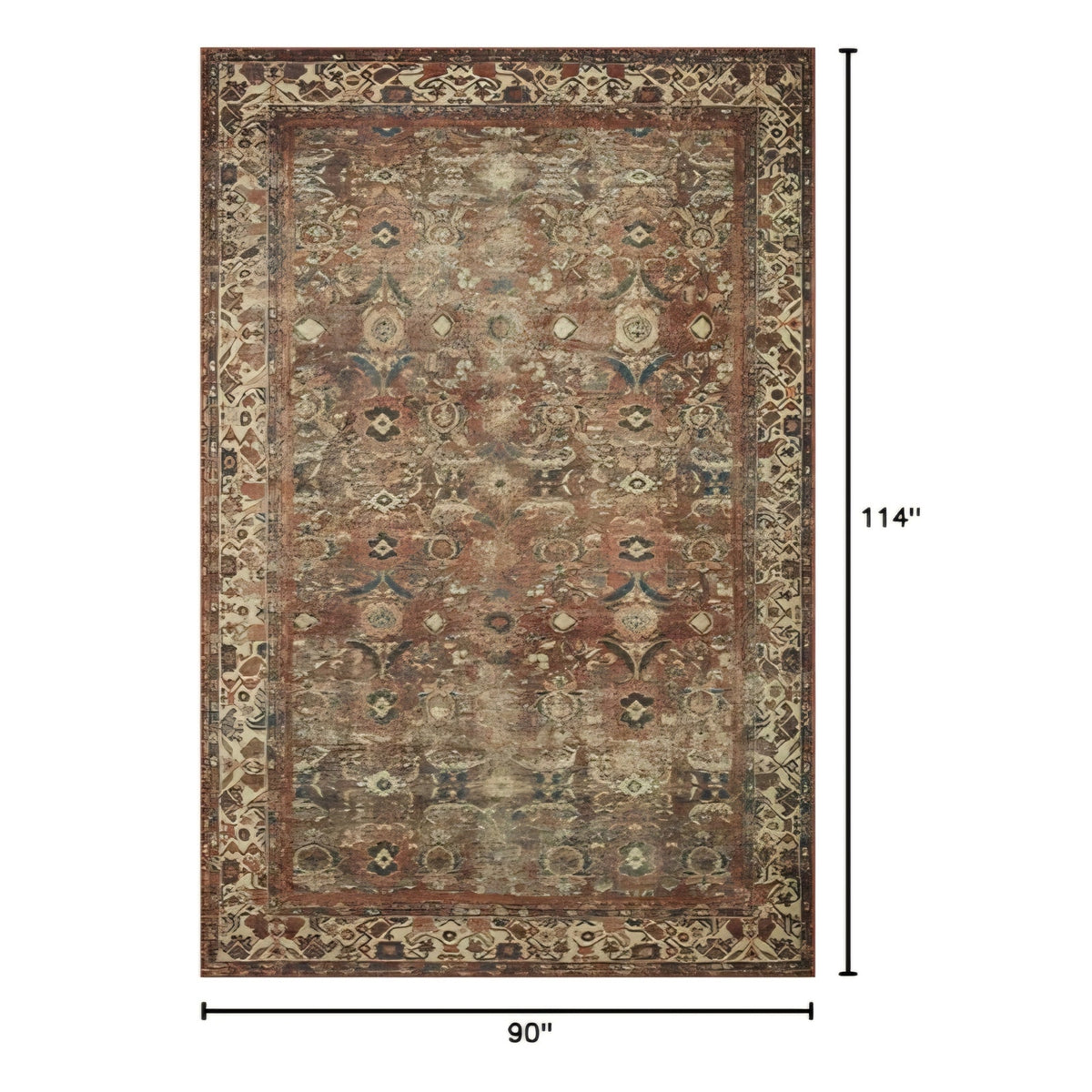 Loloi Magnolia Home by Joanna Gaines Banks Collection BAN-04 Brick/Ivory 7'-6" x 9'-6", .13"