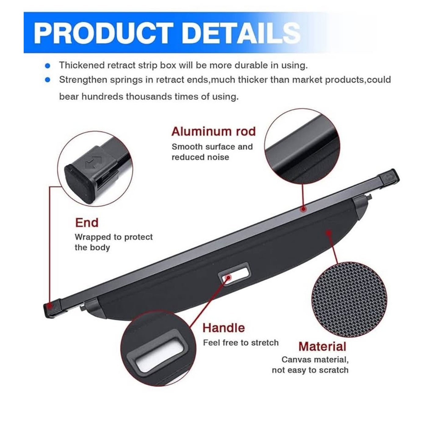 Powerty Cargo Cover for 2022-2024 2025 Hyundai Tucson Accessories Trunk Cover Retractable Trunk Shie