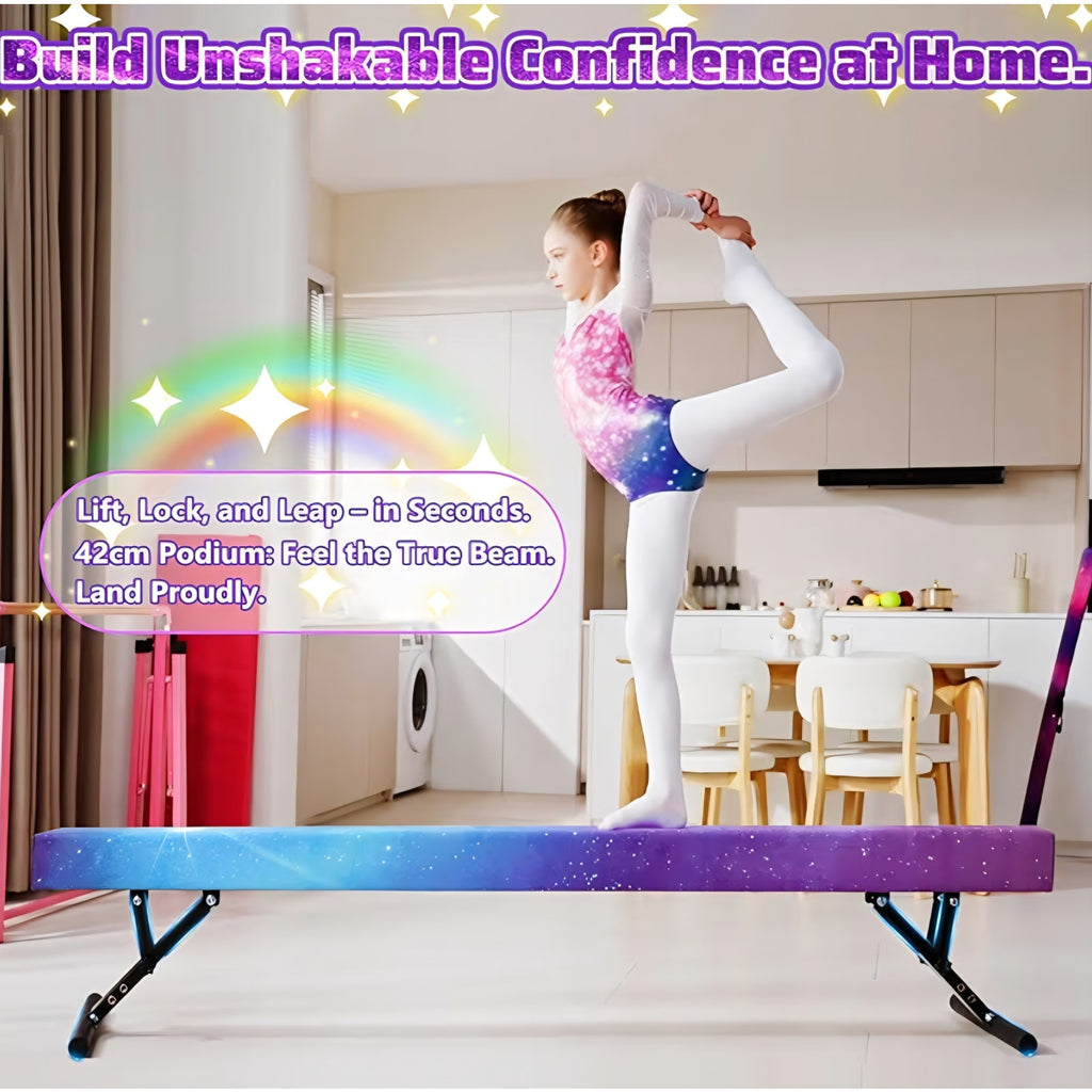 Adjustable balane Beam for Kids - 8FT Gymnastics Beam - high and Low Floor Beam