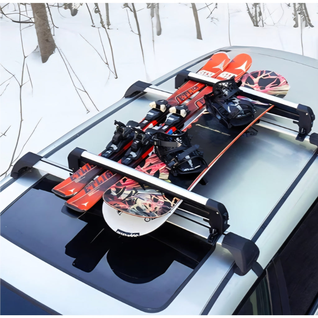 Leader Accessories Car Ski Snowboard Roof Racks, Fits Up to 6 Pairs of Skis or 4 Snowboards