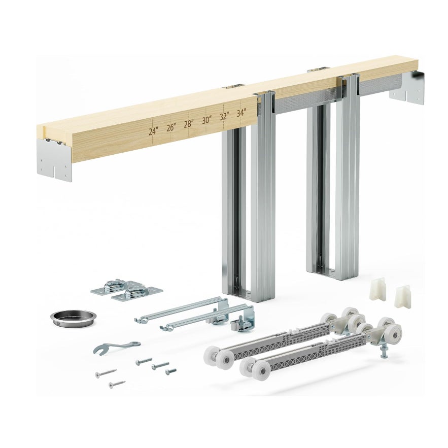 36"x80" Pocket Door Frame Kit, 200LBS Two-Way Soft Close Mechanism