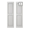 Two Equal Panels, Raised Panel Shutters, (Per Pair) White 14.75 in. W x 43 in. H