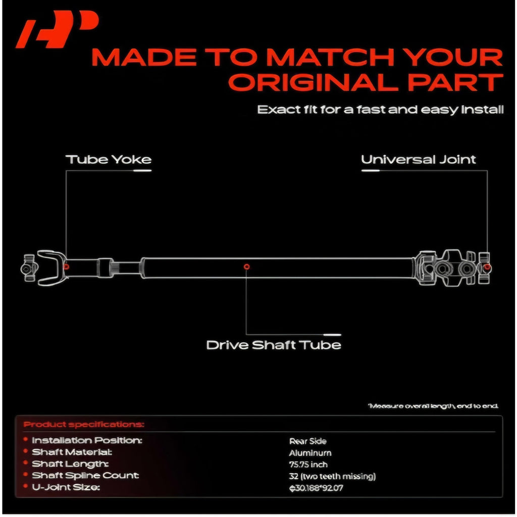 Rear Drive Shaft Assembly Compatible with Chevrolet, GMC Silverado 1500 & GMC Sierra 1500 2007-2013