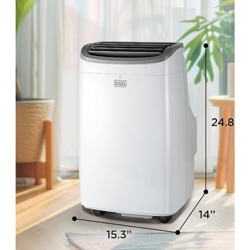 BLACK+DECKER Portable Air Conditioner, 9,000 BTU, BPACT08WT, White 5,300 BTU SACC