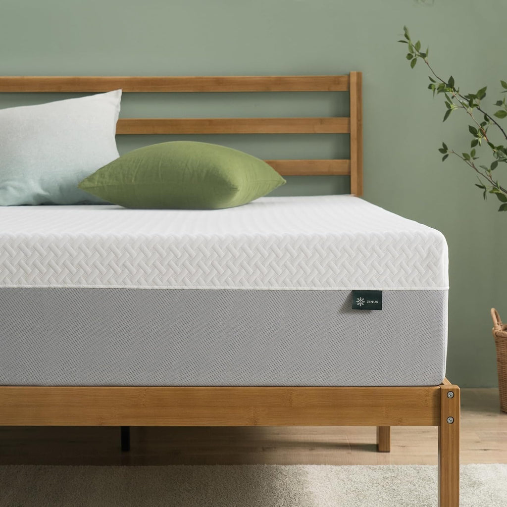 Zinus 10 Inch Green Tea Essential Memory Foam Mattress, Queen, Medium Feel, Mattress in A Box