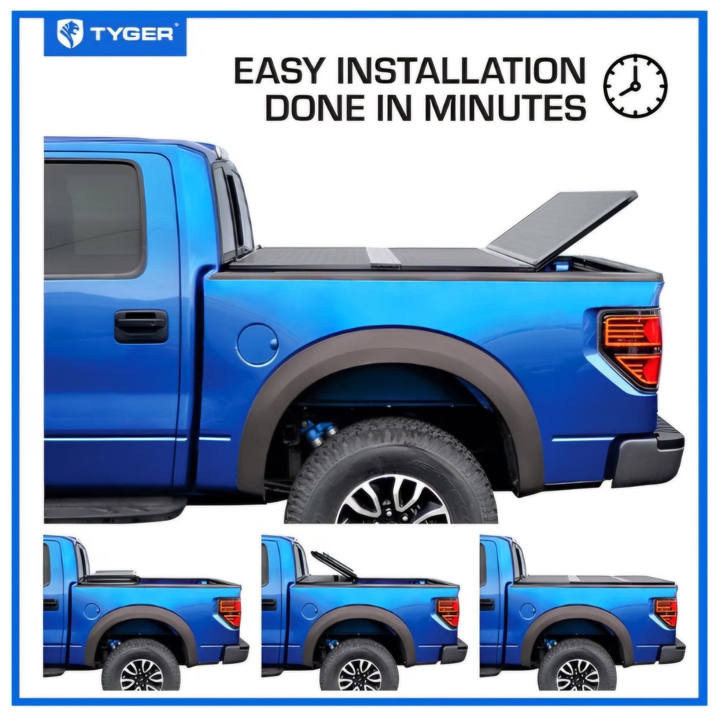 Tyger Auto T5 Tri-Fold Alloy Hardtop Truck Bed Tonneau Cover Compatible with2024 2026 Toyota Tacoma