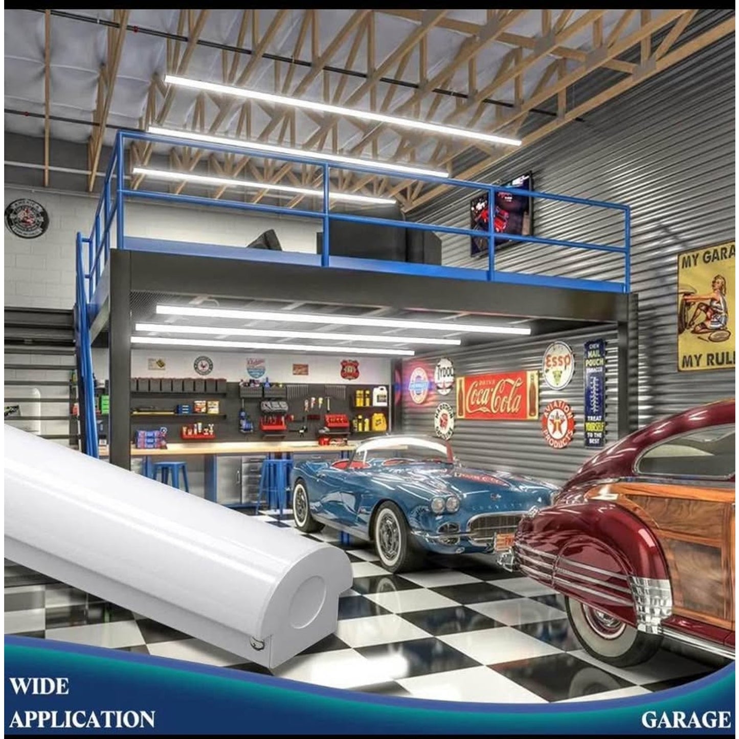 ANTLUX 8FT LED Shop Lights 110W Strip Lights [6-lamp T8 Fluorescent Equiv.], 12000LM, 5000K, Compact