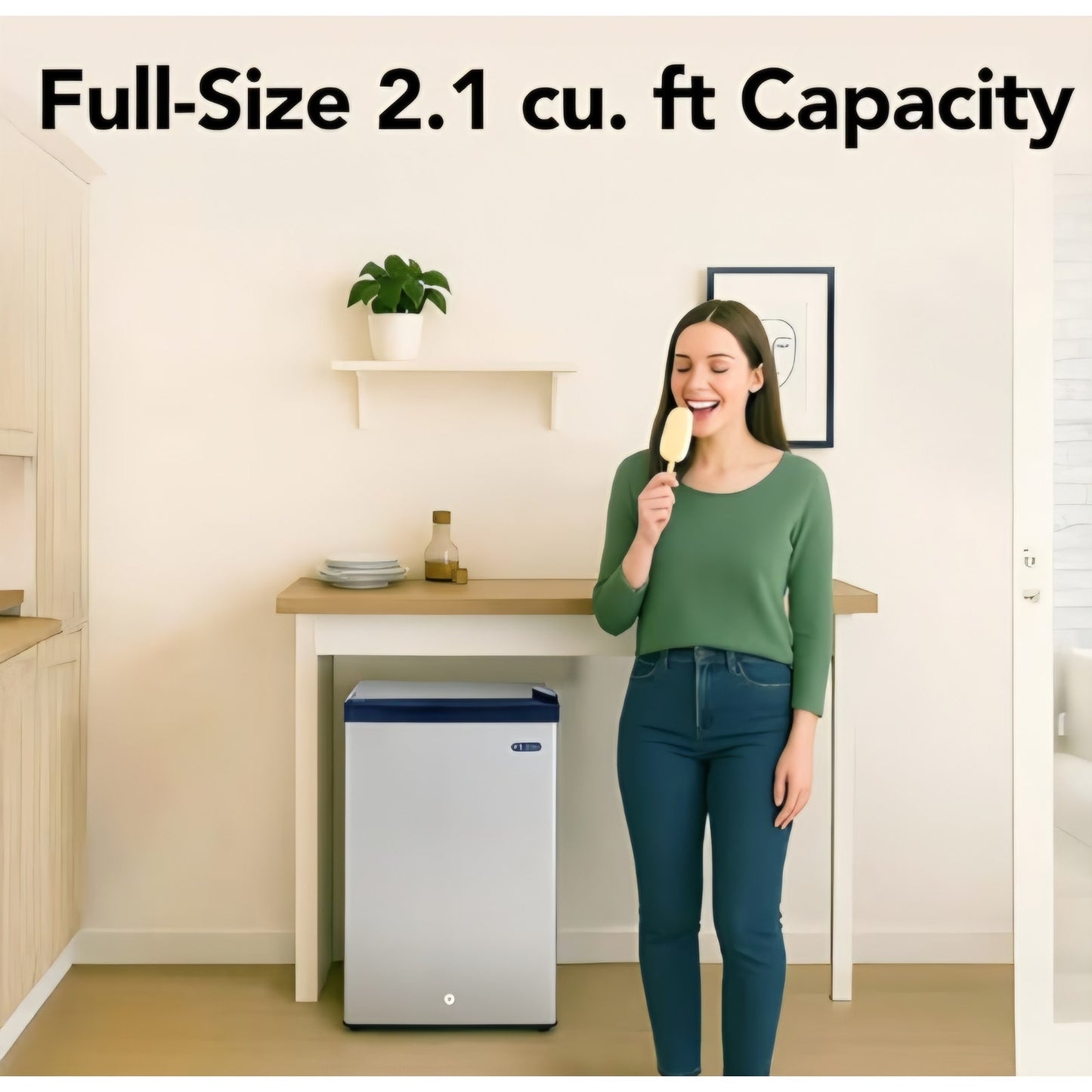 Whynter Upright Freezer with Lock, 2.1 Cu. Ft. Small Freezer Mini Freezer for Bedrooms