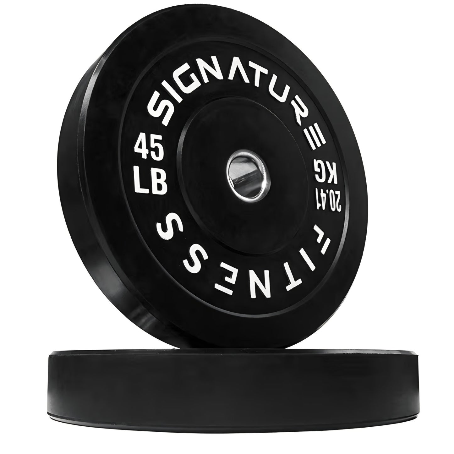 2" Olympic Bumper Plate Weight Plates with Steel Hub, 45LB, Pair