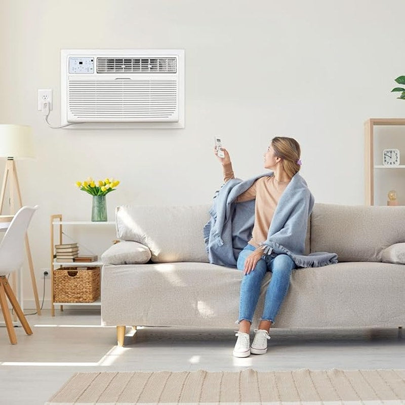 Keystone 10,000 BTU Wall Mounted Air Conditioner with Supplemental Heat & Dehumidifier,Bright White