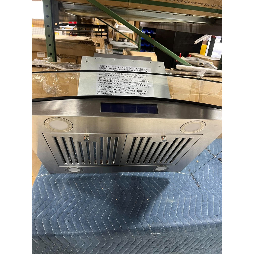 30 in. Lumin Coll 380 CFM Ducted Island Range Hood, LED, Stainless Steel Cosmo COS-668ICS750 Soft