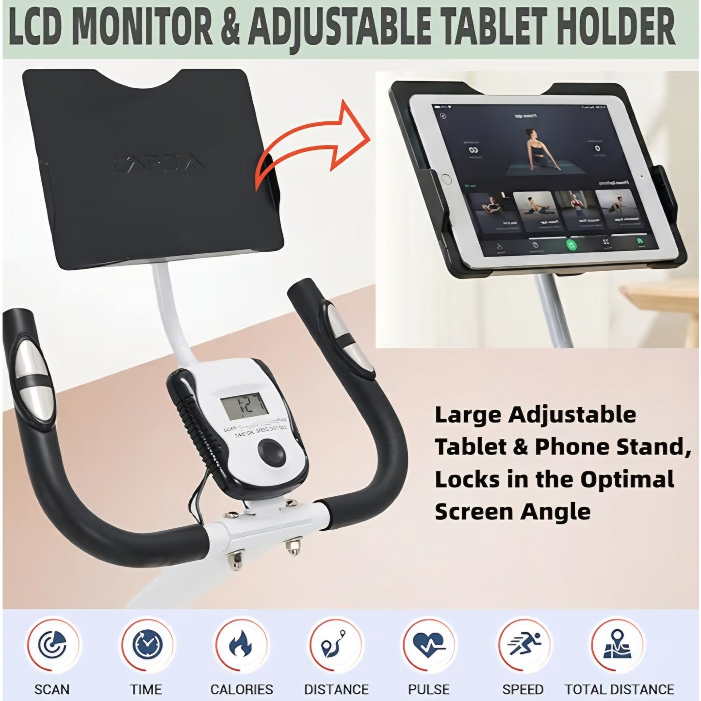 Foldable Recumbent Exercise Bike with High Backrest and Magnetic Resistance