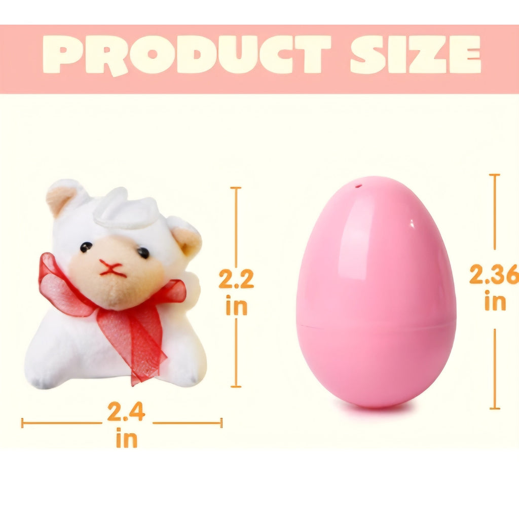 24 Pack Prefilled Easter Eggs of Mini Stuffed Animal Plush Toys Baster