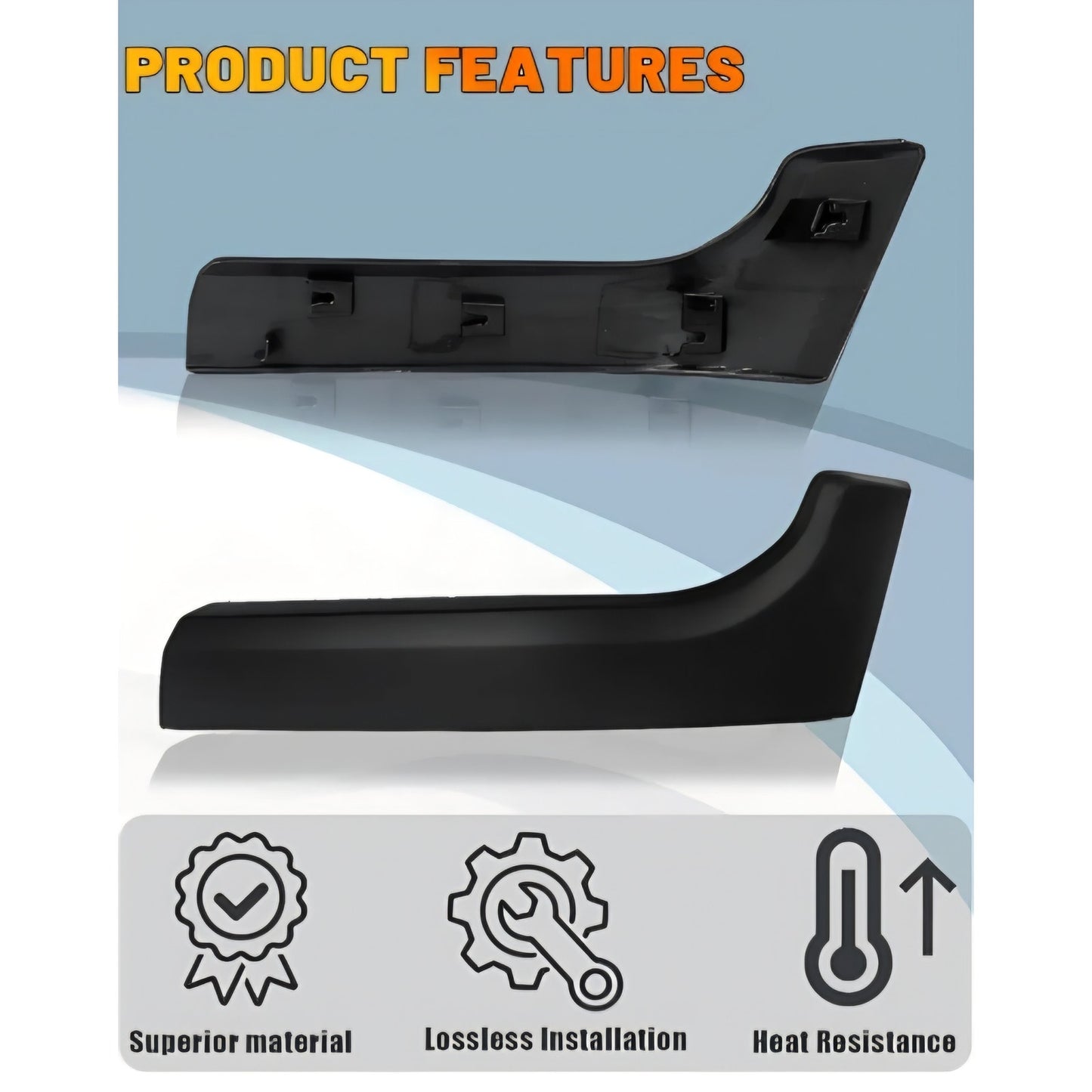 Front Bumper Headlight Filler Molding Trim Compatible with 2019-2024 Dodge Ram 2500 3500