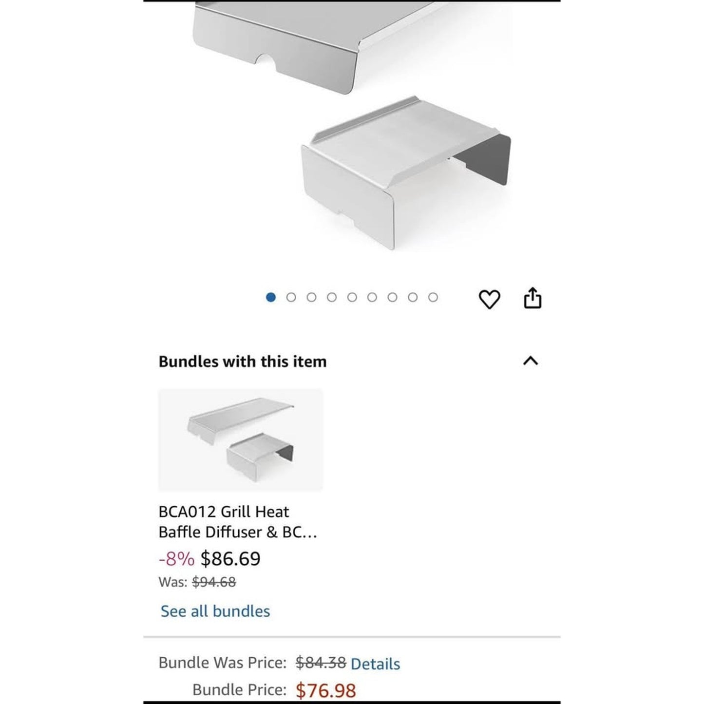 $35 obo BCA012 Stainless Grease Drip Tray Heat Baffle Diffuser Set Replacement for Traeger 22 Series