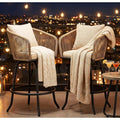 YITAHOME 27" Bar Stools Set of 2 with Arms & Cushions, 360° Swivel Outdoor Bar Stools
