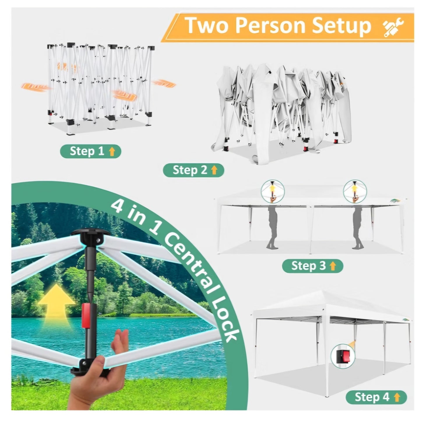 COBIZI 10x20 FT Pop up Canopy Tent with Sidewalls, Party Tents for Parties, Carpas para Fiestas