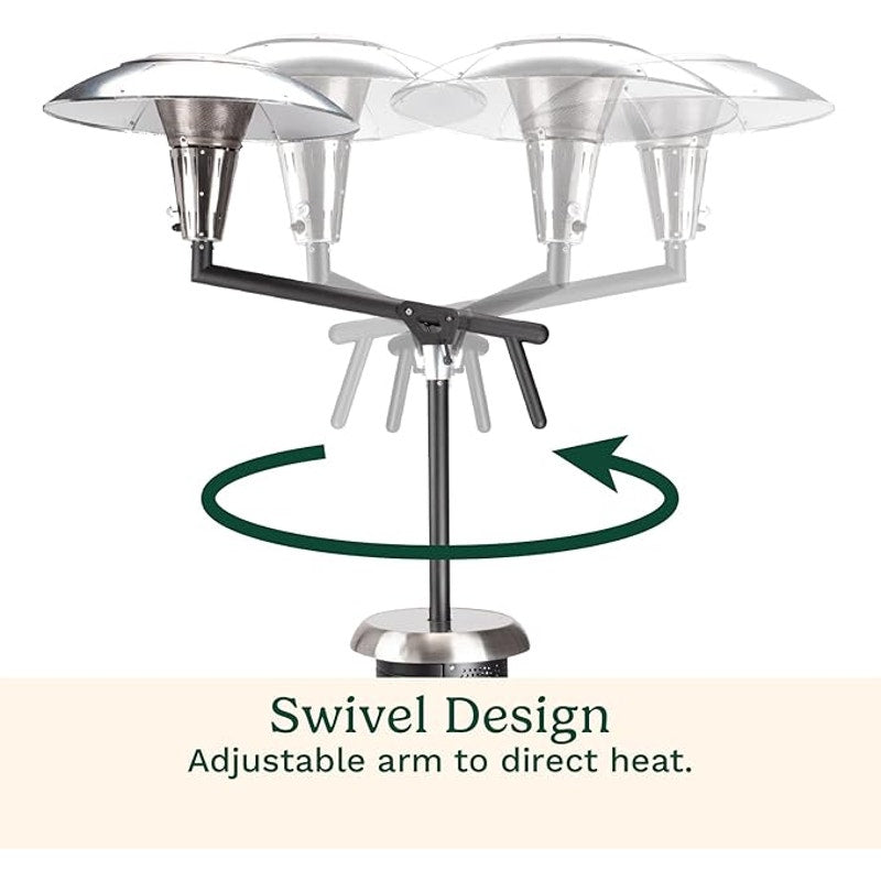Cuisinart Perfect Position Propane Patio Heater with Hidden Tank and Drink Table, Swivel Arm