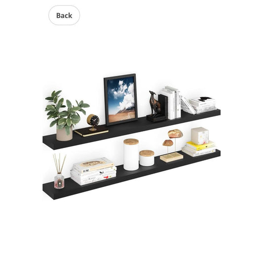 Ballucci Floating Shelves for Wall, 60" Wood Wall Shelf Set of 2, with Invisible Brackets for Bathro
