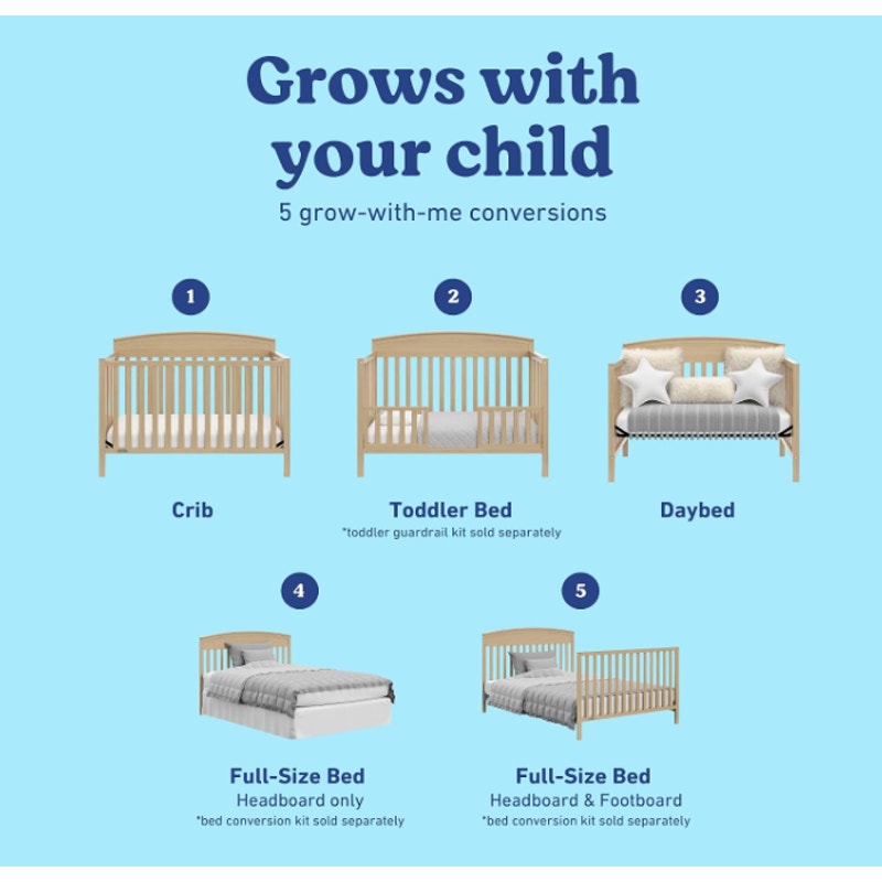 Graco Benton 5-in-1 Convertible Crib, Driftwood