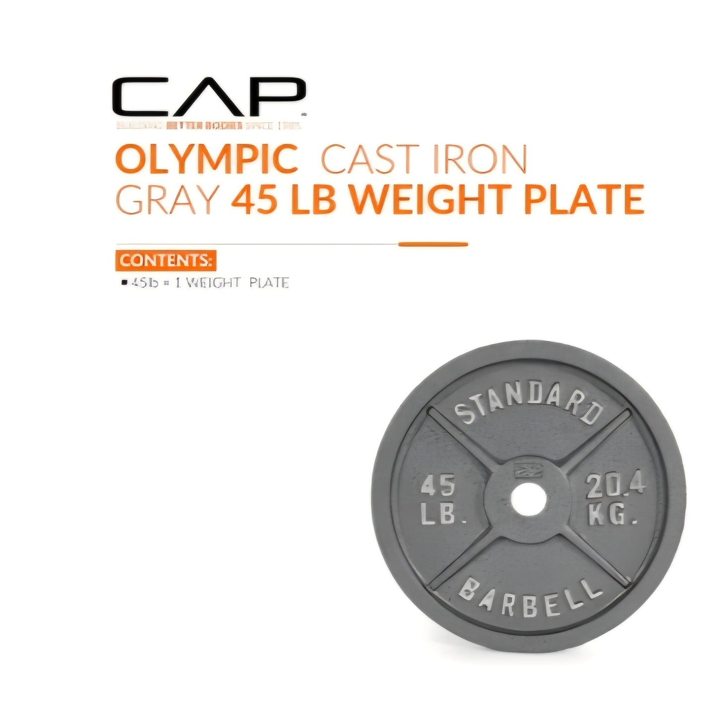 45 Lb Pair of CAP Barbell 2-Inch Olympic Weight Plate