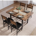 MapleGrace Extendable Dining Table Set for 4 with Built-in Shelf Rack Brown