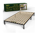 Wooden King Bed Slats for Support Under Mattress with Cover – Replacement Wood Slats for King Size