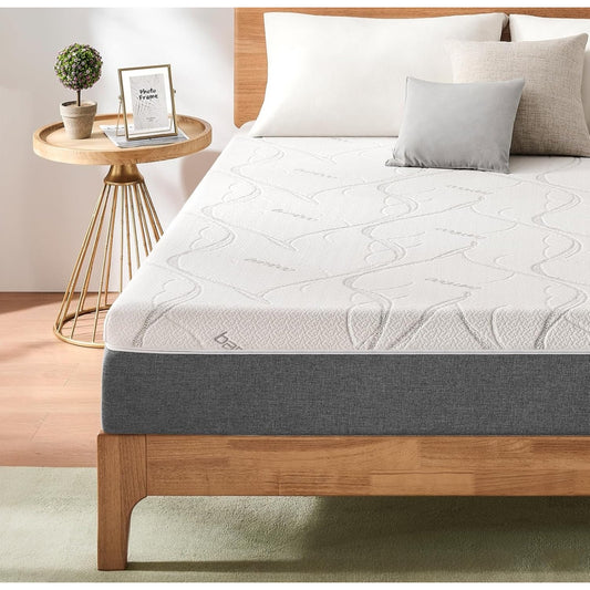 12 Inch Queen Mattress, Gel Memory Foam Mattress for Pressure Relief,Bamboo Fiber Washable puzdaz