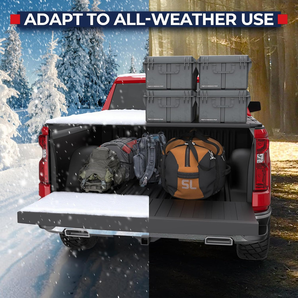 MOSTPLUS Fiberglass Tri Fold Hard Truck Bed Tonneau Cover Comp. 2004-2012 Chevy Colorado, 5 FT Feet