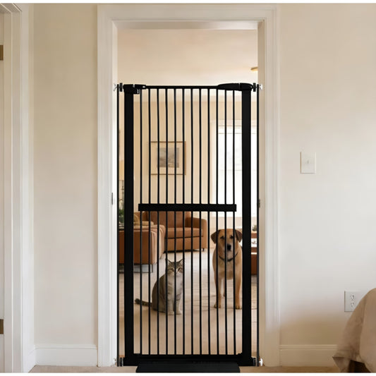 Lumizone Extra Tall Cat Gate 61.02" High Pressure Mounted Extra Wide 30.12"-34.05" (17Sizes) 1.37"