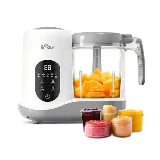 BEAR 2024 Baby Food Maker | One Step Baby Food Processor Steamer Puree Blender | Auto Cooking & Grinding | Baby Food Puree Maker with Self Cleans | Touch Screen Control, White 9K+ bought in past month