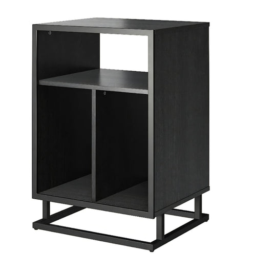 Novogratz Regal Turntable Stand/End Table, Black Oak