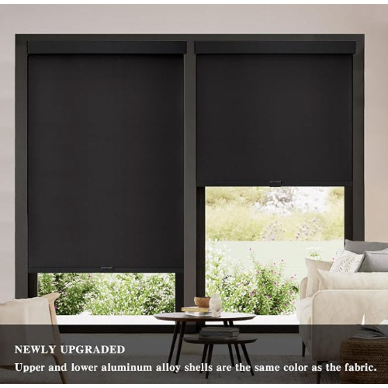 56" W x 72" H Black AOSKY Cordless Blackout Roller Shades,