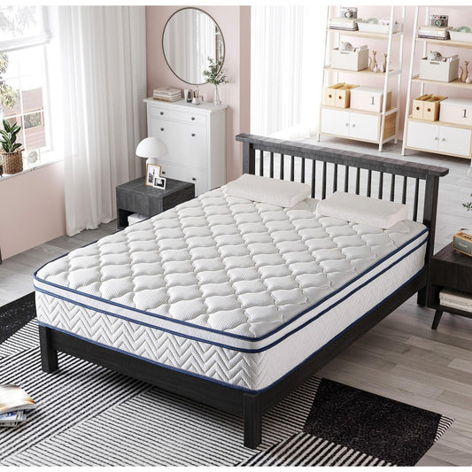12 Inch King Hybrid Mattress in a Box - Individually Wrapped Coils & Gel Memory Foam