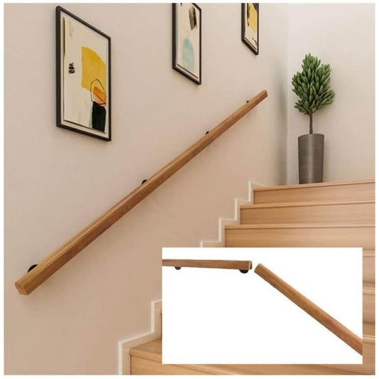 Stair Handrail, Wooden Handrail, 1-20FT Length, Stair Railing, Indoor Wall Handrail, Natural Wood, E