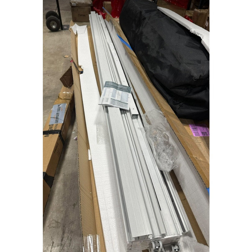 DIYHD 36X96in Frosted Glass PVC Folding Accordion Door with Latch