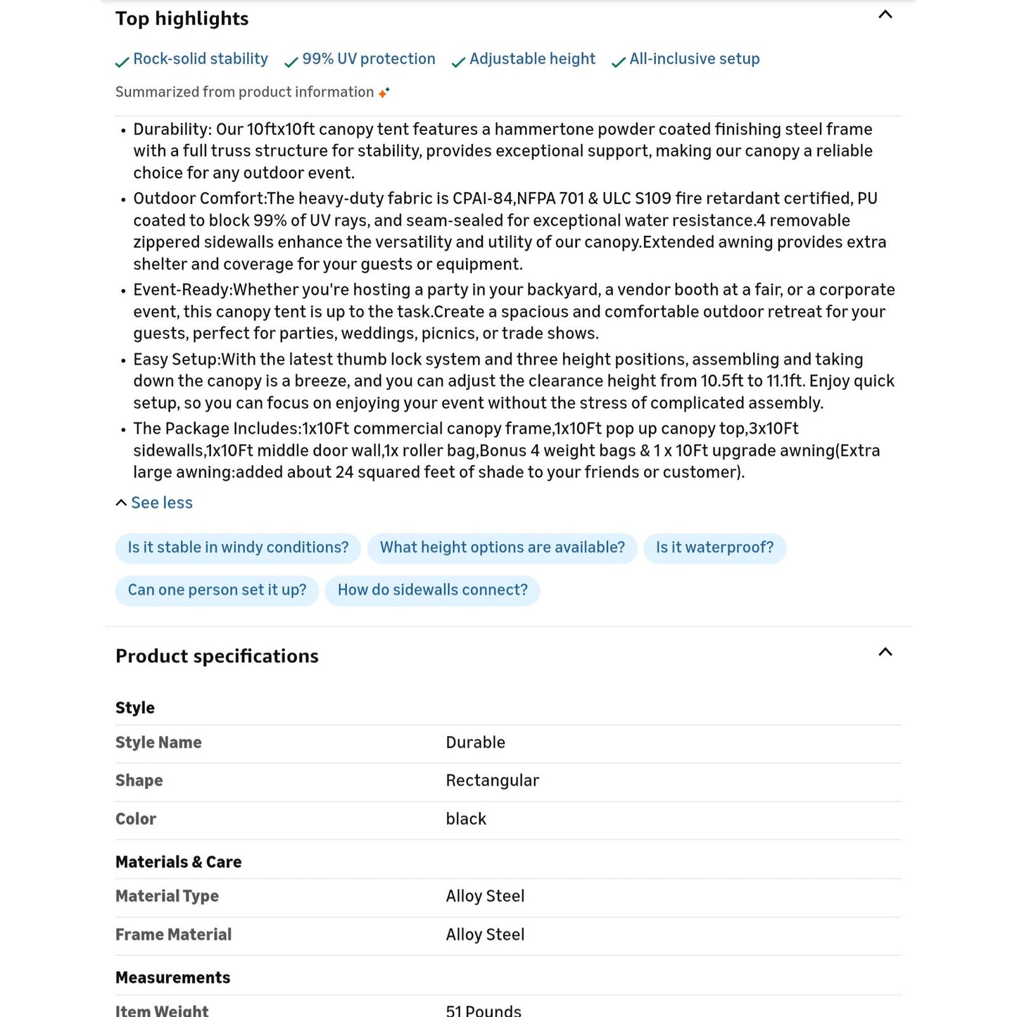 Eurmax USA 10 x 10 Pop up Canopy Commercial Tent Outdoor Party Canopies