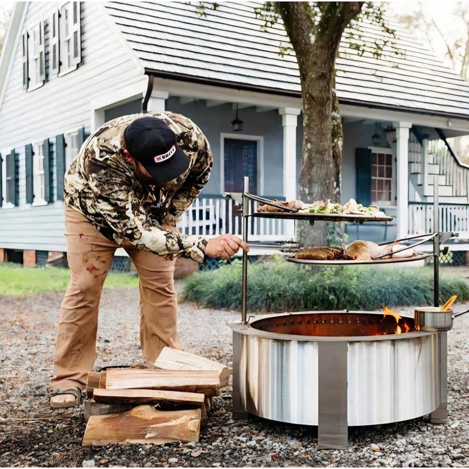 Smokeless Fire Pit (X Series 30, Stainless Steel) 34.5 inch Smokeless Firepit for Outside 94 Pounds