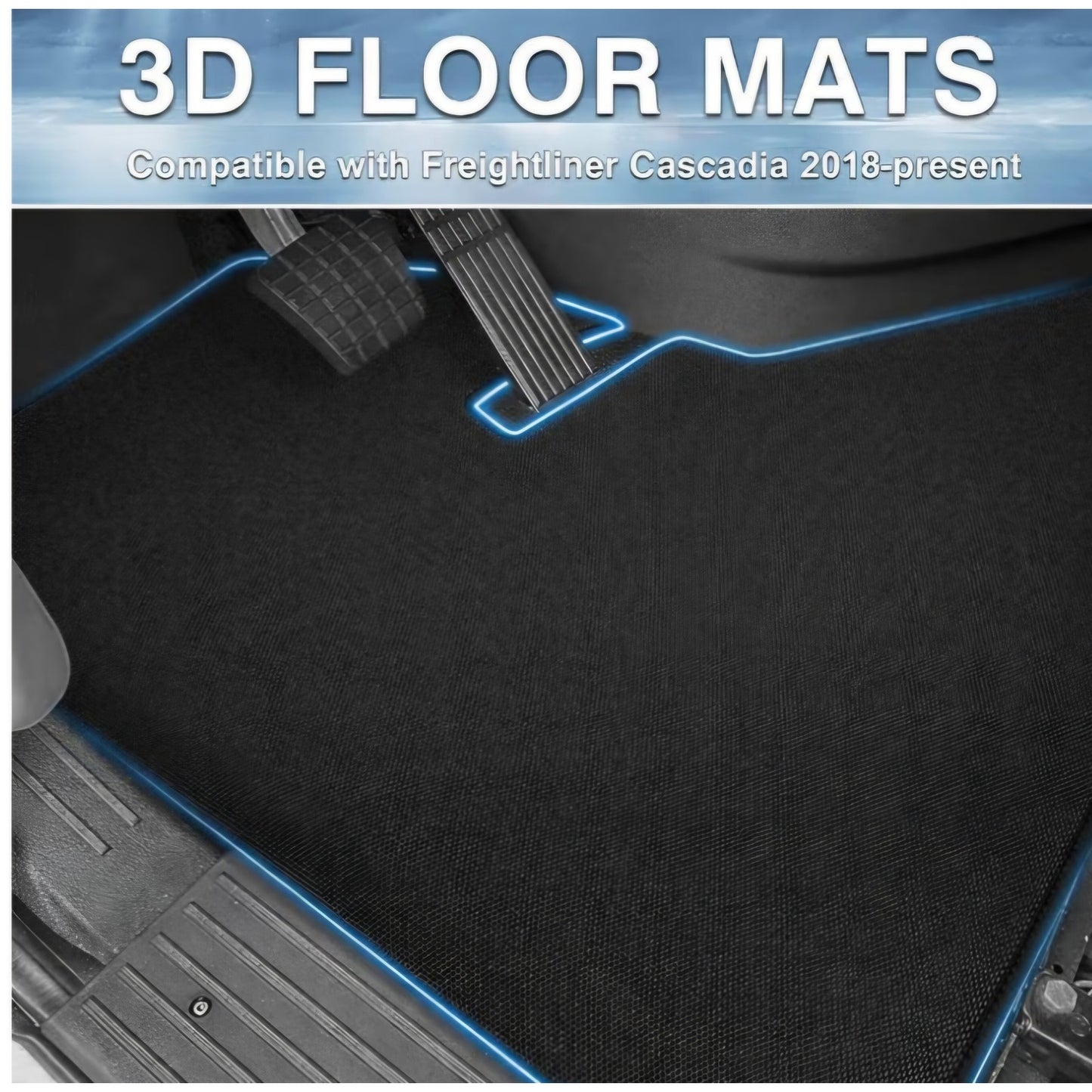 Mixsuper Floor Mats for Freightliner Cascadia 126 2018-2025, All Weather Heavy Duty