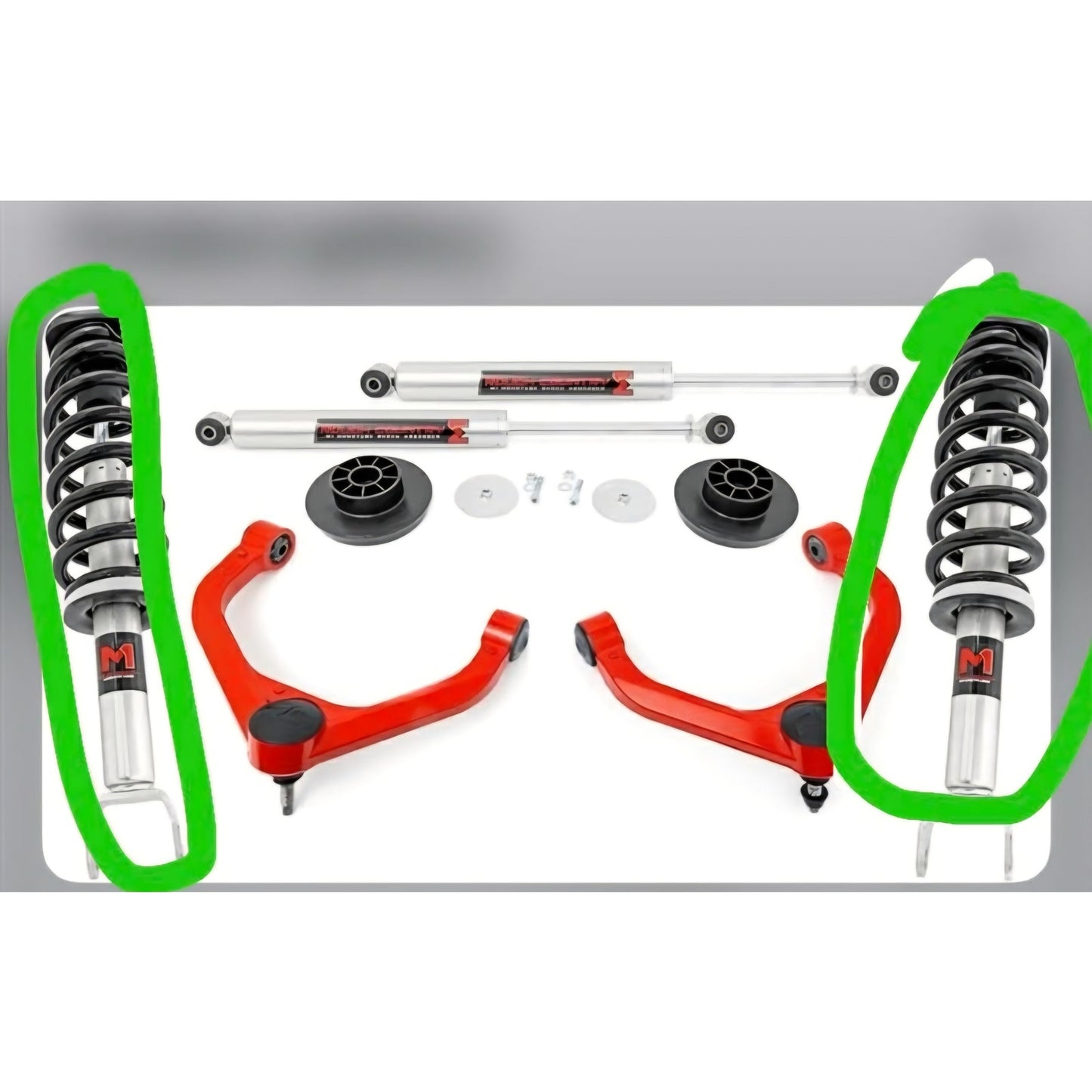 Rough Country 3" Suspension Lift Kit with M1 Struts & M1 Rear Shocks for Ram 1500 4WD (2012-2018)