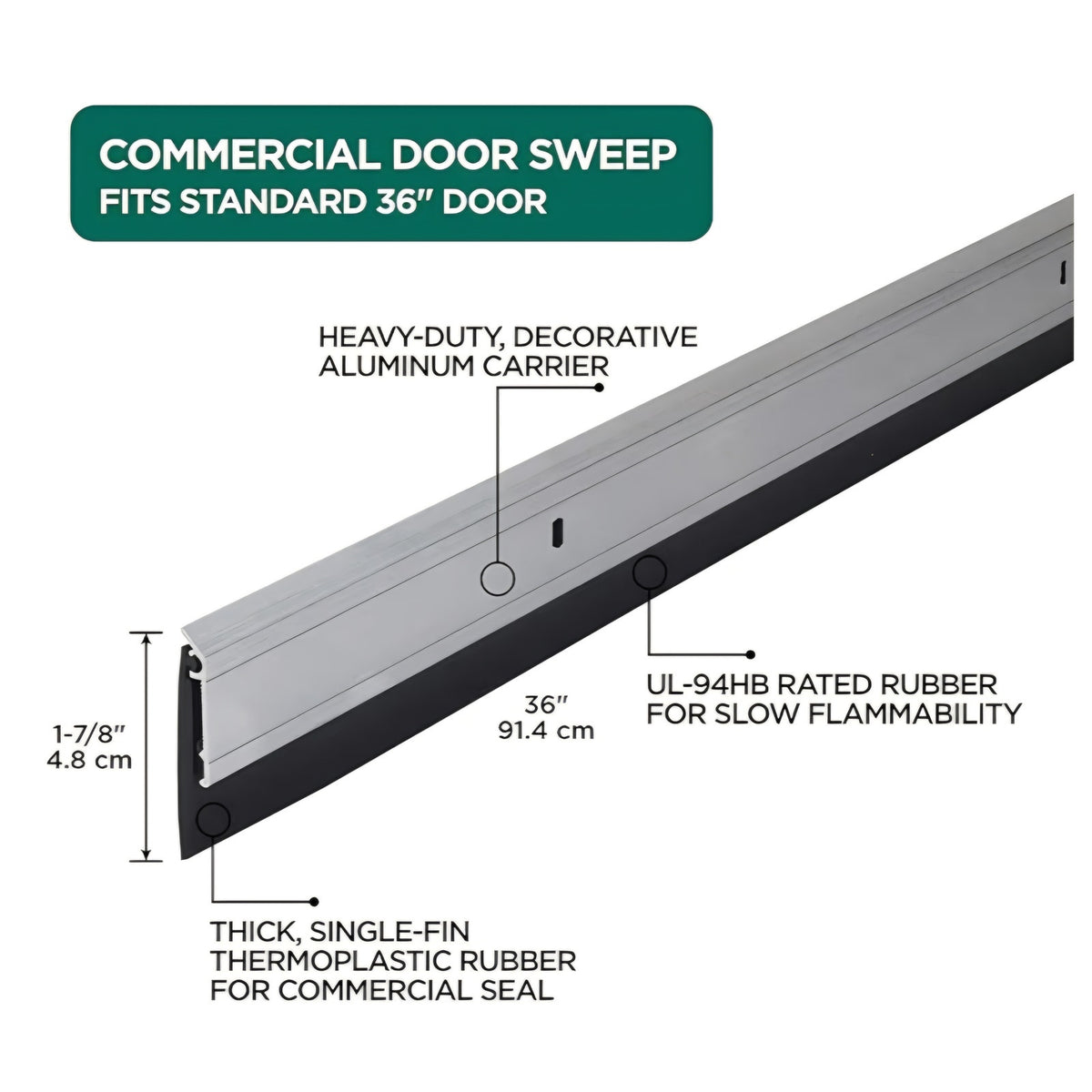 M-D Building Products 68247 All-Season Door Sweep, Heavy Duty Aluminum, Ideal for Residential