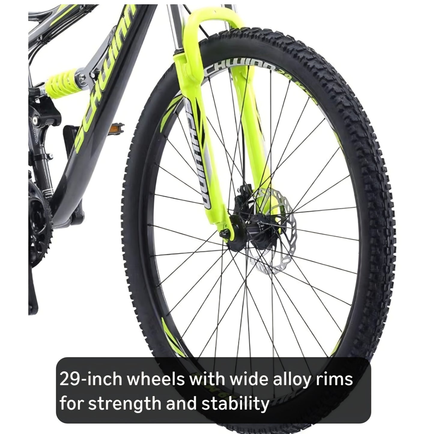 Traxion Mountain Bike for Adult Men Women, 29-Inch Wheels, Full Suspension, 24-Speed Shimano