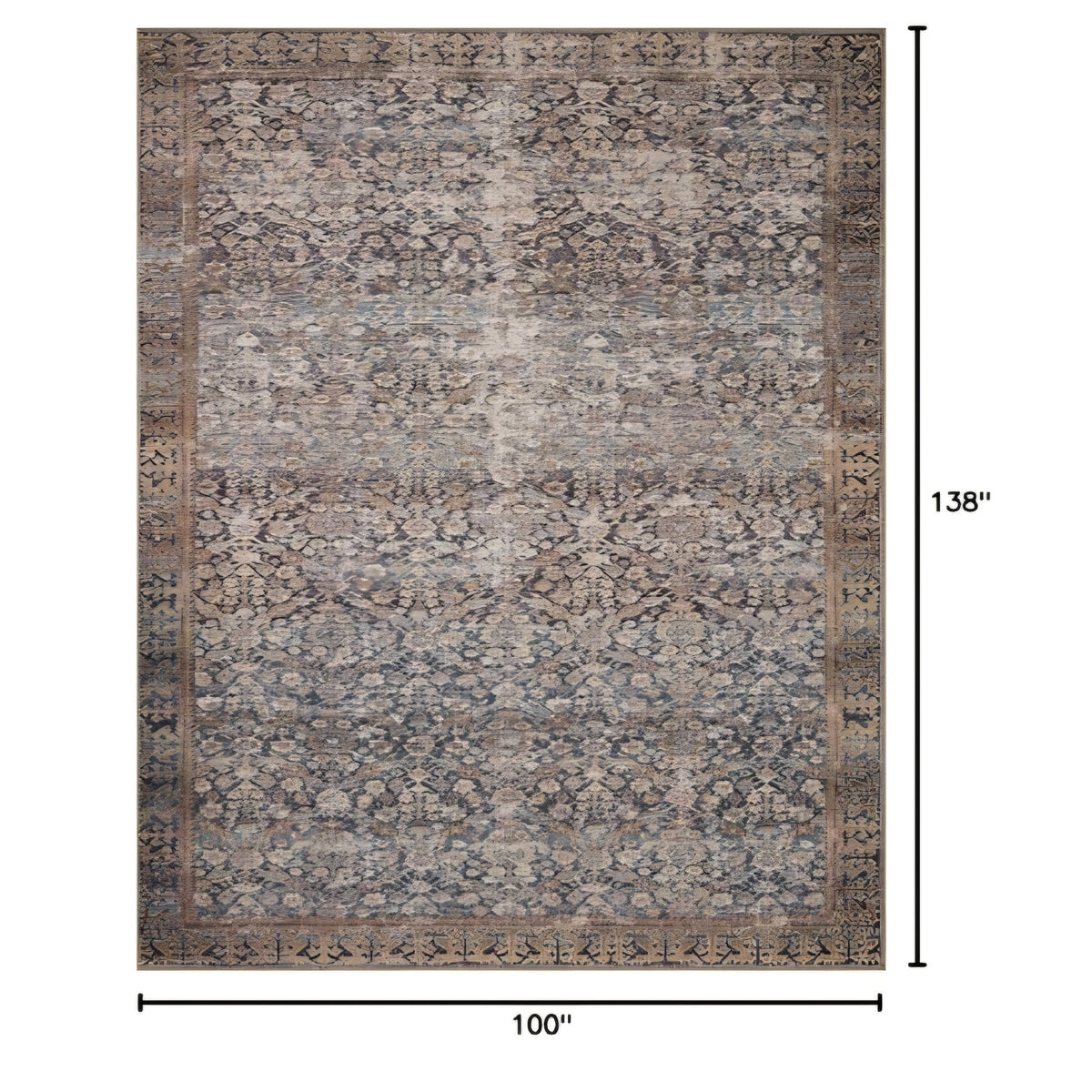 Area Rug Loloi Amber Lewis Georgie Collection GER-05 Denim/Spice 8'-4" x 11'-6", .19" Pile Height
