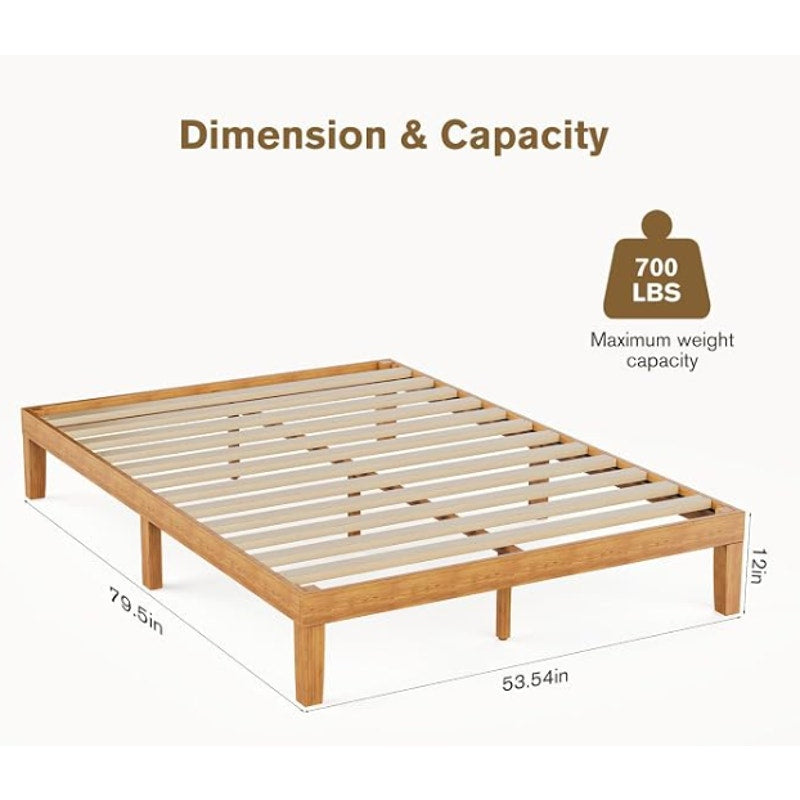 OLIXIS Full Size Bed Frame, Platform Bed Frame, Underbed Storage | Full Size Bed Frame