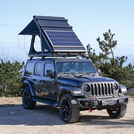 Rooftop Tent Hard Shell with Winter Thermal Layer,Solar Panel Roof top