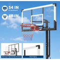 Garvee 54 Inch In Ground Basketball Hoop Outdoor 7.7-10FT Adjustable Height with Crank