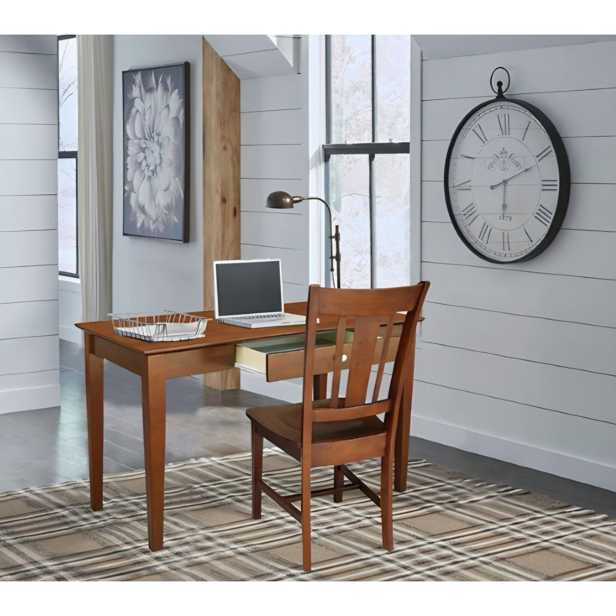 Writing Desk With Drawer, Solid Wood, Real Parawood, 48" W x 26" D x 30" H, Espresso