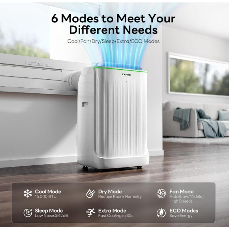 ZAFRO Smart Inverter Portable Air Conditioners, 16000 BTU (12000 BTU SACC)