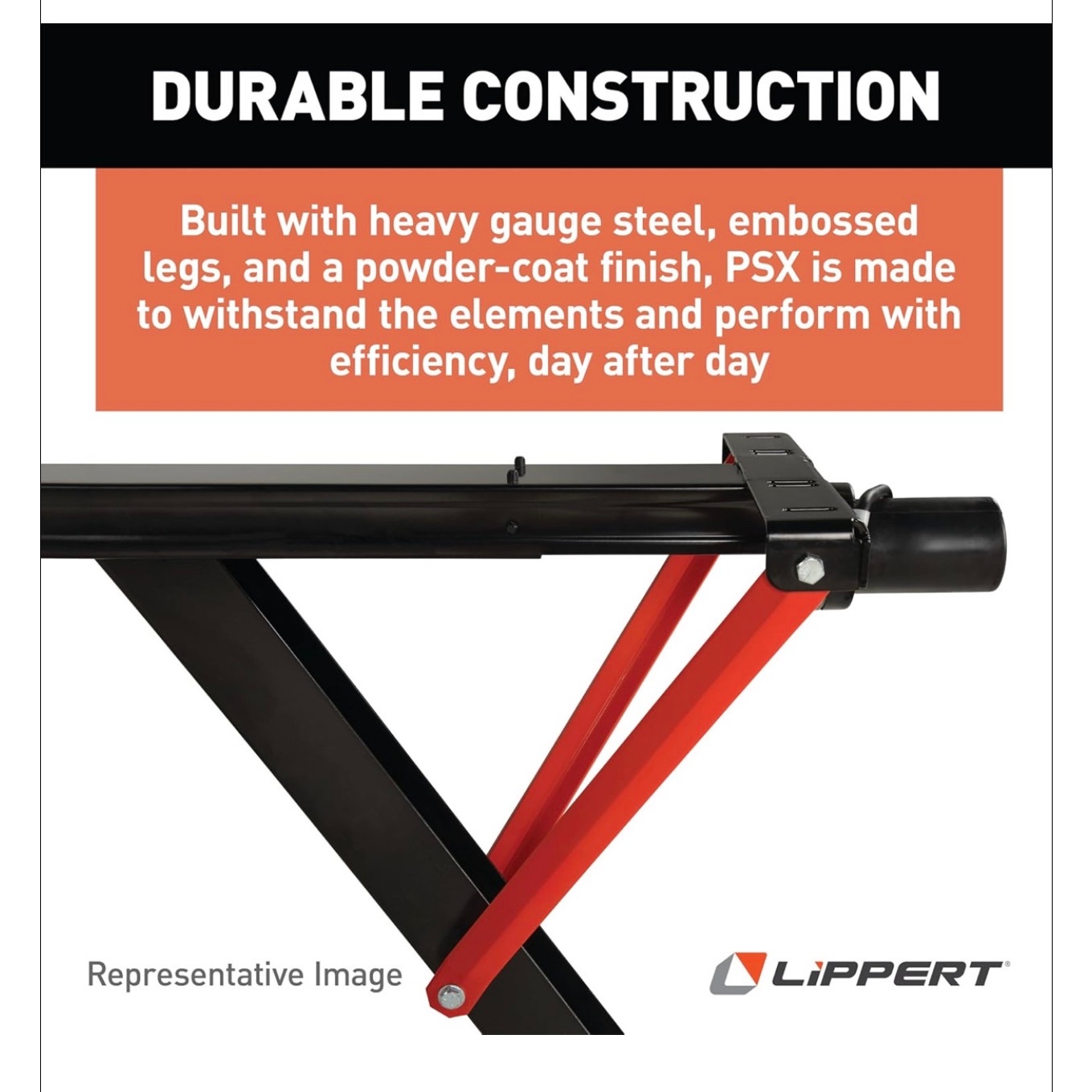 Lippert PSX1 High-Speed RV Power Stabilizer Jack System with Black IP66 Waterproof